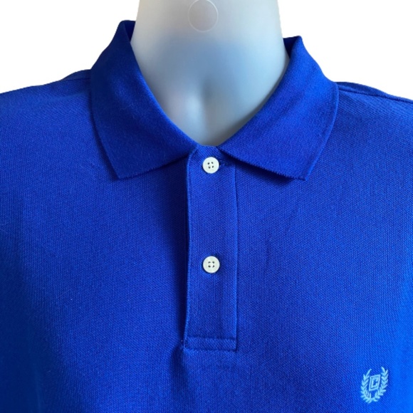 CHAPS Men's Shirt Polo Golf Cotton Short Sleeves Blue Large - Picture 3 of 9